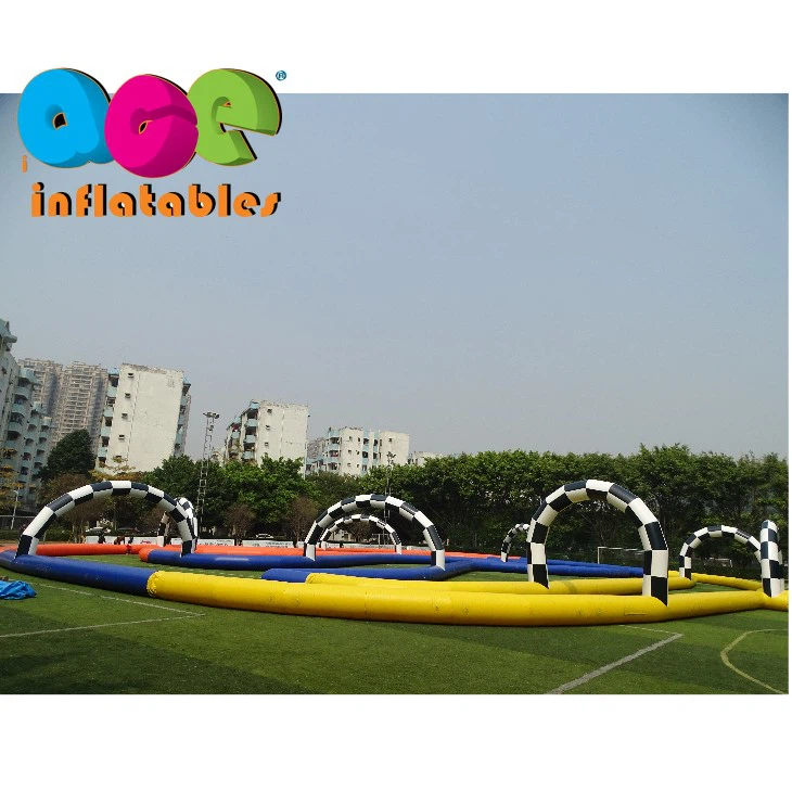 Outdoor Large Inflatable Go Kart Race Car Track